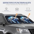 thumbnail image 3 of Kdxio Futuristic Blue Light White Tiger Print 2-Piece Sun Shade Front Windshield - Foldable Car Front Window Sunshades for Most Sedans SUV Truck, 3 of 6