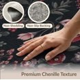 thumbnail image 6 of ODIKA 9'x12' Dark Floral Exotic Garden Night Washable Area Rug Elegant Botanical Design with Butterflies Non-Slip, Chair-Friendly for Dining Room, Basement, Large Office, 6 of 7