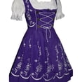 thumbnail image 3 of Dirndl Trachten Haus 3 Piece Short German Oktoberfest Dirndl Cotton Dress for Womens and Girls - Purple, 3 of 11