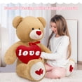 thumbnail image 3 of Oso de peluche gigante MaoGolan de 130 cm con almohada en forma de corazón rojo, 3 of 6