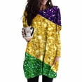 thumbnail image 2 of Funicet Blouses à Manches Longues pour Femmes, Blouses Mode pour Femmes, Tunique Décontractée Ample Imprimée Mardi Gras T-Shirt Long Manches Longues Col Rond avec Poches, Blouses Décontractées pour Femmes, 2 of 6