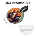 thumbnail image 5 of Retro Dog 2Pcs PU Leather Round Luggage Tags with Privacy Cover and Name ID Tag for Suitcase, Handbags, Backpacks, School Bags, 5 of 6
