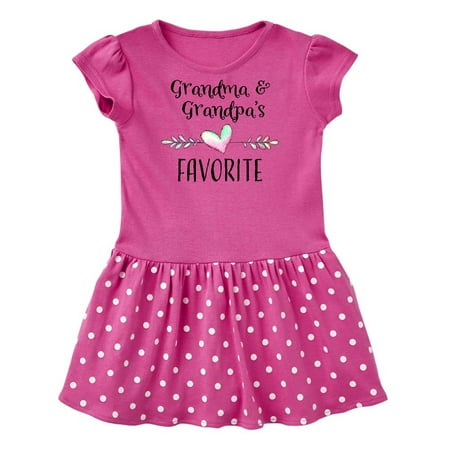 

Inktastic Grandma and Grandpas Favorite- Heart Grandchild Gift Baby Girl Dress
