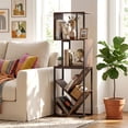 thumbnail image 4 of Gymax 6-Tier Bookshelf Industrial S-Shaped Geometric Bookcase w/ Open Display Shelves, 4 of 9