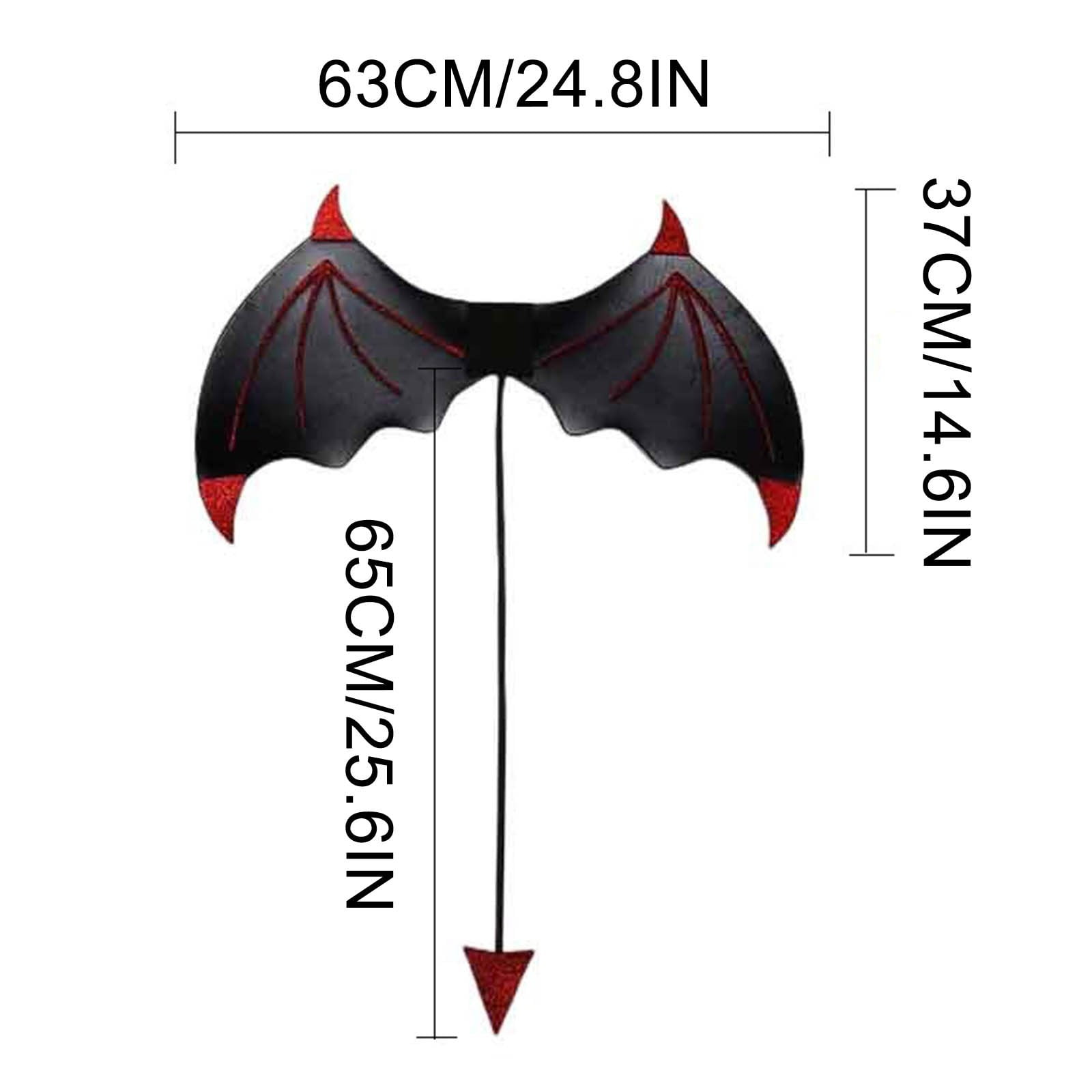  Kuscul 3 Pieces Halloween Devil Costume Set with Black Angel  Wings, Black Devil Pitchfork and Devil Horn Headband for Kids Party  Children's Halloween Cosplay Party : Toys & Games
