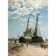 thumbnail image 2 of Carl Skånberg 11x14 Black Ornate Wood Framed Double Matted Museum Art Print Titled: The Harbour, Dordrecht (1880), 2 of 5