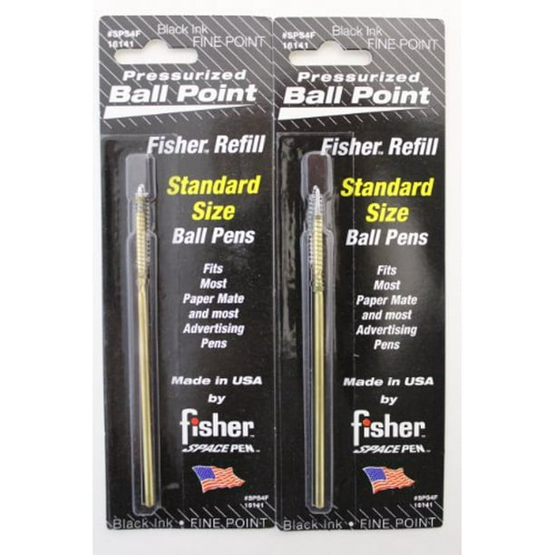 2 PACK Fisher Space Pen Refills Std Size Ball Point Black Fine Point