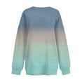 thumbnail image 5 of Women's Hoodies Winter Loose Fit Crew Neck Long Sleeve Rolled Drop Shoulder Graphic Leisure Cotton Sweatshirts Pullover(Mint Green,M), 5 of 5