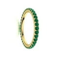 thumbnail image 3 of Stackable Emerald Round 2 mm Minimilist Full Eternity Band Ring 925 Sterling Silver Yellow Gold Plated Gemstone Jewelry For Women Gift By KIRAN FINE JEWELS, 3 of 5