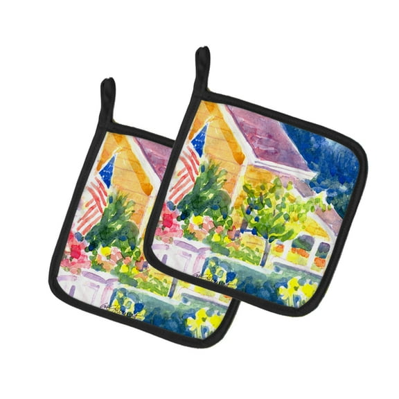 Houses Pair of Pot Holders