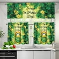 thumbnail image 3 of 3 Piece St. Patricks Day Kitchen Curtains Valance and Tiers Set Rainbow Coin Rod Pocket Kitchen Curtain with Valance and Tier for Cafe Bathroom and Laundry Room (Tier 24 Inches Long), 3 of 4