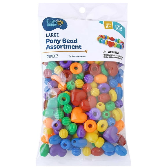 Hello Hobby Shaped Bead Mix, Multishaped, 175 Pieces, Beads for Jewelry Making and DIY Crafts