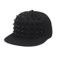 thumbnail image 2 of Unisex Punk Rock Studded Adjustable Baseball Hat Flat Brim Style, 2 of 5
