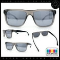 thumbnail image 2 of Polarized Mens Refined Rectangle Color Mirror Sport Horn Rim Sunglasses Slate - Silver Mirror, 2 of 8