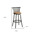 thumbnail image 5 of HomeRoots 568248 29 in. Brown & Black Microfiber & Metal Low Back Bar Height Swivel Bar Chairs - Set of 2, 5 of 5