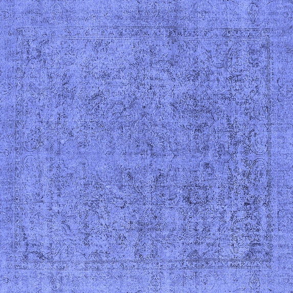 Ahgly Company Indoor Square Oriental Blue Industrial Area Rugs, 5' Square