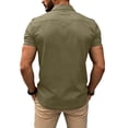 thumbnail image 4 of Yifymode Men's Classic Short Sleeve Polo Shirt, Soft Fabric Casual Collar with Pocket Daily Wear Top Army Green L, 4 of 4