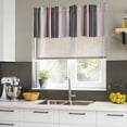 thumbnail image 5 of 2 Pack Valances for Windows, Black Green Pink Striped Window Valances for Living Room/Bedroom/Bathroom, Farmhouse Modern Stripes Art Light Filtering Kitchen Curtain Valance 42"W x18" L, 5 of 9