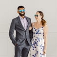 thumbnail image 4 of Weddingstar Custom Printed Clear Party Favor Sunglasses - Blue Lenses, 4 of 5