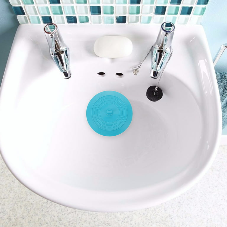 OXO Tot Silicone Tub Drain Stopper Aqua Plug Bathrooms Bathtub Blue #26