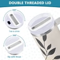 thumbnail image 3 of Yayeee 40oz Stainless Steel Tumbler with Straw and Handle Double-Wall Insulated Travel Water Bottle, Art Plant and Sun, 3 of 8