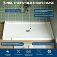 thumbnail image 4 of Shower Base Pan 60x36 Inch - Non-Slip Center Drain, White for Bathroom, 4 of 8