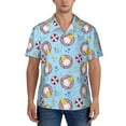 thumbnail image 5 of KLL Men's Hawaiian Shirt Short Sleeve Button Down Beach Shirts-Gnome Pool Party, 5 of 6