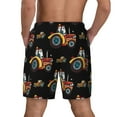 thumbnail image 4 of Gaeub Cartoon Tractor Mens Swim Trunks Stretch Beach Shorts Quick Dry for Men Swim Shorts Swimwear with Pockets- Small, 4 of 9
