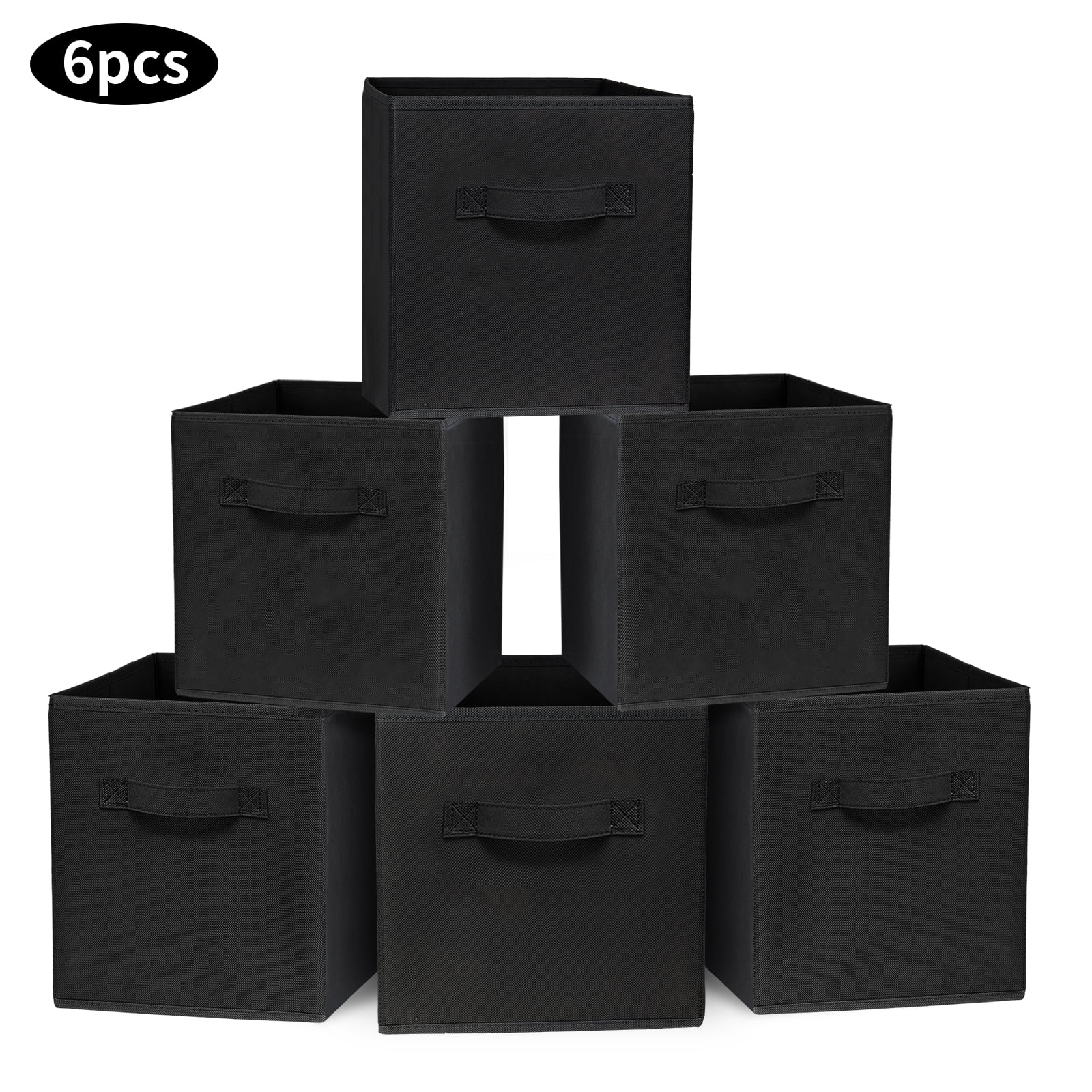 RECUTMS 6 Pack Basics Collapsible Fabric Storage Cubes Organizer with
