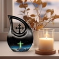thumbnail image 3 of MUKTIVE Cremation Urns for Women & Men (1 Large 10 ", 4 Keepsake 3 "), Religious Black Combo Sets Urns for Human Ashes, Mountain Urn for Adult Male & Female, Cremation Containers With Velvet Bag, 3 of 7