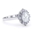 thumbnail image 2 of Blue Apple Jewelry Co. Halo Ballerina Style Oval Women Engagement Ring Cubic Zirconia 925 Sterling Silver, 2 of 5