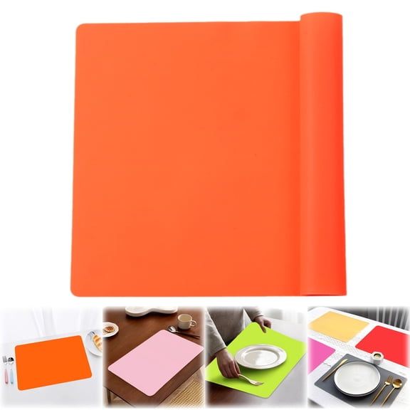 Silicone Mats for Baking,Heat Resistant Mats for Kitchen Counter 11.8"x15.8" Large Silicone Baking Mats Countertop Protector Non-slip Waterproof Reusable Table Mat Craft Mats(Orange)