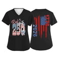thumbnail image 2 of AHMOMEI S-5XL Plus Size Women's 250 Anniversary USA Scrubs Tops for Women 4th Of July Nurse Uniforms with Pocket Black 4XL, 2 of 5