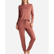 Danskin Raglan Sleeve Crew Neck Sleep Set With Jogger