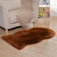 thumbnail image 3 of Travelwant Plush Sheepskin Throw Round Rug Office Computer Chair Cover Faux Fur Cozy Shaggy Floor Mat Area Rugs Home Decor Super Soft Carpets Kids Play Rug-23.6" x 15.75", 3 of 3