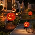 thumbnail image 6 of Solar Halloween Pumpkin Stake Lights, Outdoor Resin Jack-O-Lantern Garden Decor with Auto-On Led, Waterproof Pathway Yard Ornament for Patio Lawn Fall Party, 6 of 7