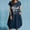 Navy, variant on Lilgiuy Summer Sales Women's Dress Fashion Women Casual Round Neck Print Plus Size Pocket Dress
