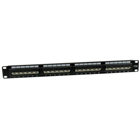 - StarTech 1U 24 Port Rackmount Cat5e 110 Patch Panel 45 Degree PANEL4524