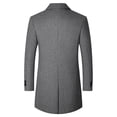thumbnail image 3 of QHFBli Breathable Mens Trench Coat Men's Winter Casual Mid Length Smooth Lapel Woolen Trench Coat Fashion Outerwear Grey XXL, 3 of 8