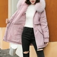 thumbnail image 4 of Skymirror Women Coat Hooded Winter Jacket with Faux Fur Collar Warm Fashionable Zipper Closure Coat for Autumn Winter, 4 of 8