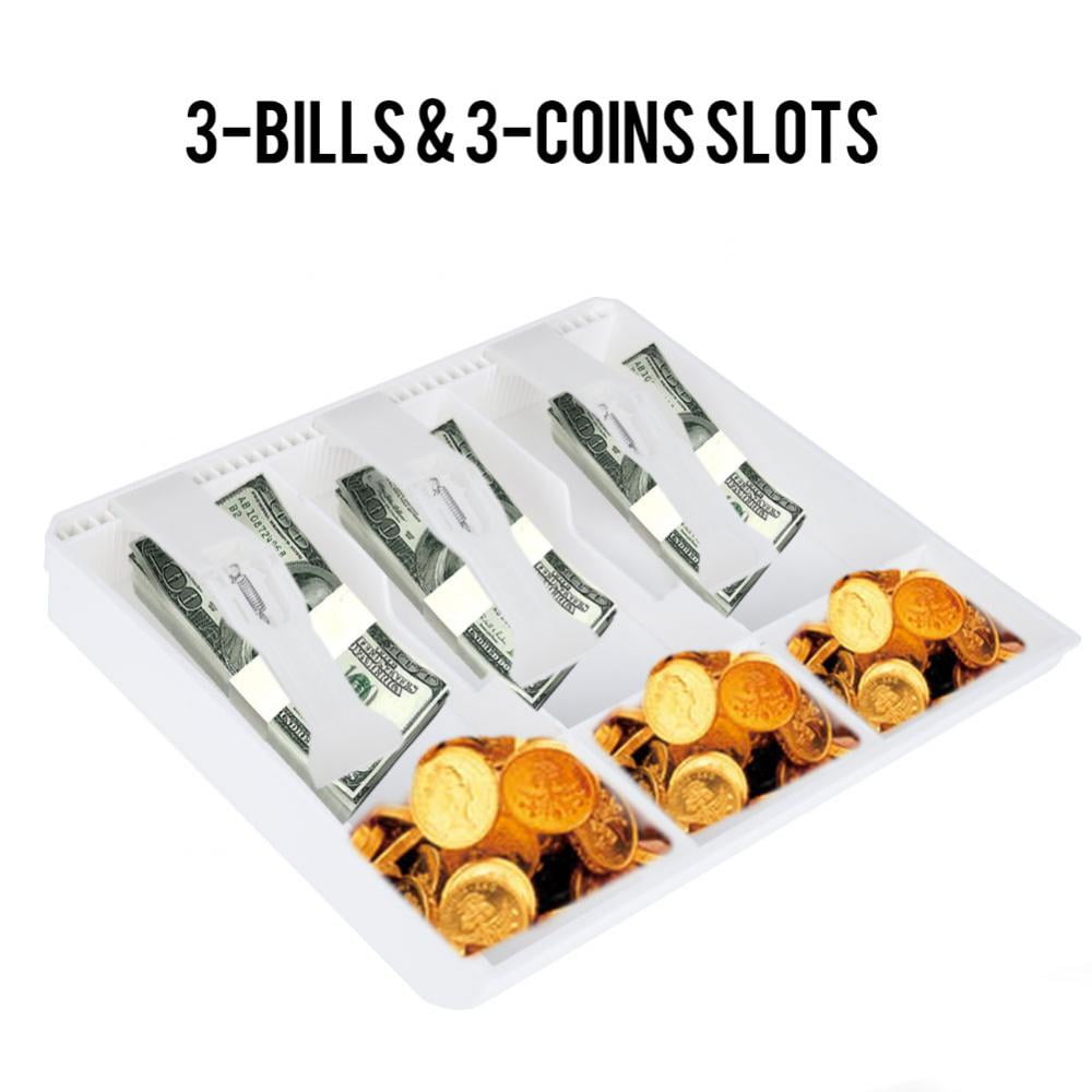 Mgaxyff Cash Drawer Register Insert Tray Replacement 3 Bills 3 Coins