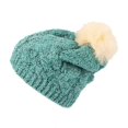 thumbnail image 2 of WITHMOONS Winter Knitted Cable Bobble Pom Beanie Hat Slouchy DWP1136 (Green), 2 of 2