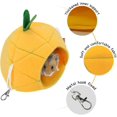 thumbnail image 4 of Hamaca suave para hámster, cama para casa, animales pequeños, hámster, casa colgante, jaula, nido para conejillo de indias, rata, chinchilla, dormir y jugar (piña), 4 of 5
