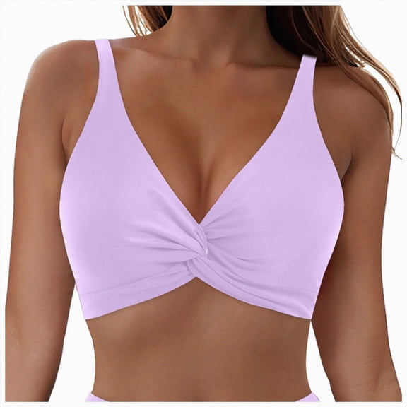 UAYOTSE Women's Bikini Tops Twist Front Cross Back Adjustable Straps Padded Swimsuit Bathing Suit Top,Sizes XXL