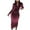 Wine, variant on Lindreshi Long Sleeve Dresses for Women Midi Women Strapless Color Block Botton Off The Shoulder Long Sleeve Jumpsuit Wide Leg Pants Rompers