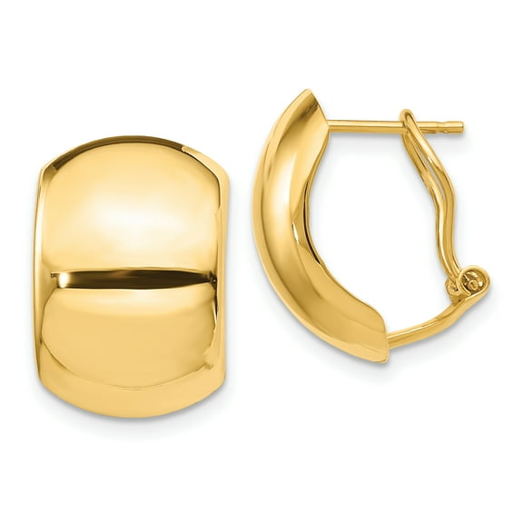 Primal Gold 14 Karat Yellow Gold Polished Omega Back Earrings