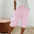 thumbnail image 5 of GUACER Shorts for Women Fashion Striped Relaxed Fit Drawstring Elastic Waist with Pockets Breathable Summer Shorts, 5 of 8
