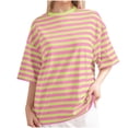 thumbnail image 2 of GaThRRgYP Womens Shirts Short Sleeve,Fashion Women's Casual Comfortable Print Round-Neck Short Sleeved Top Blouse T-Shirt Yellow S, 2 of 5