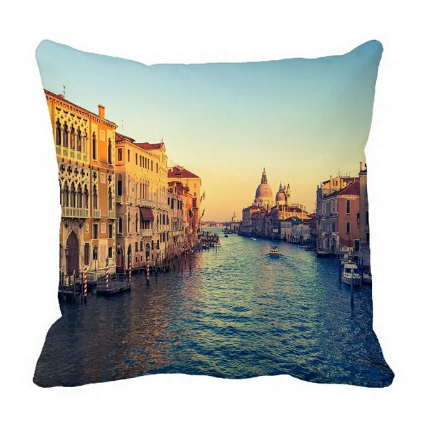 PHFZK Beautiful Italy Cityscape Pillow Case, Grand Canal in Venice