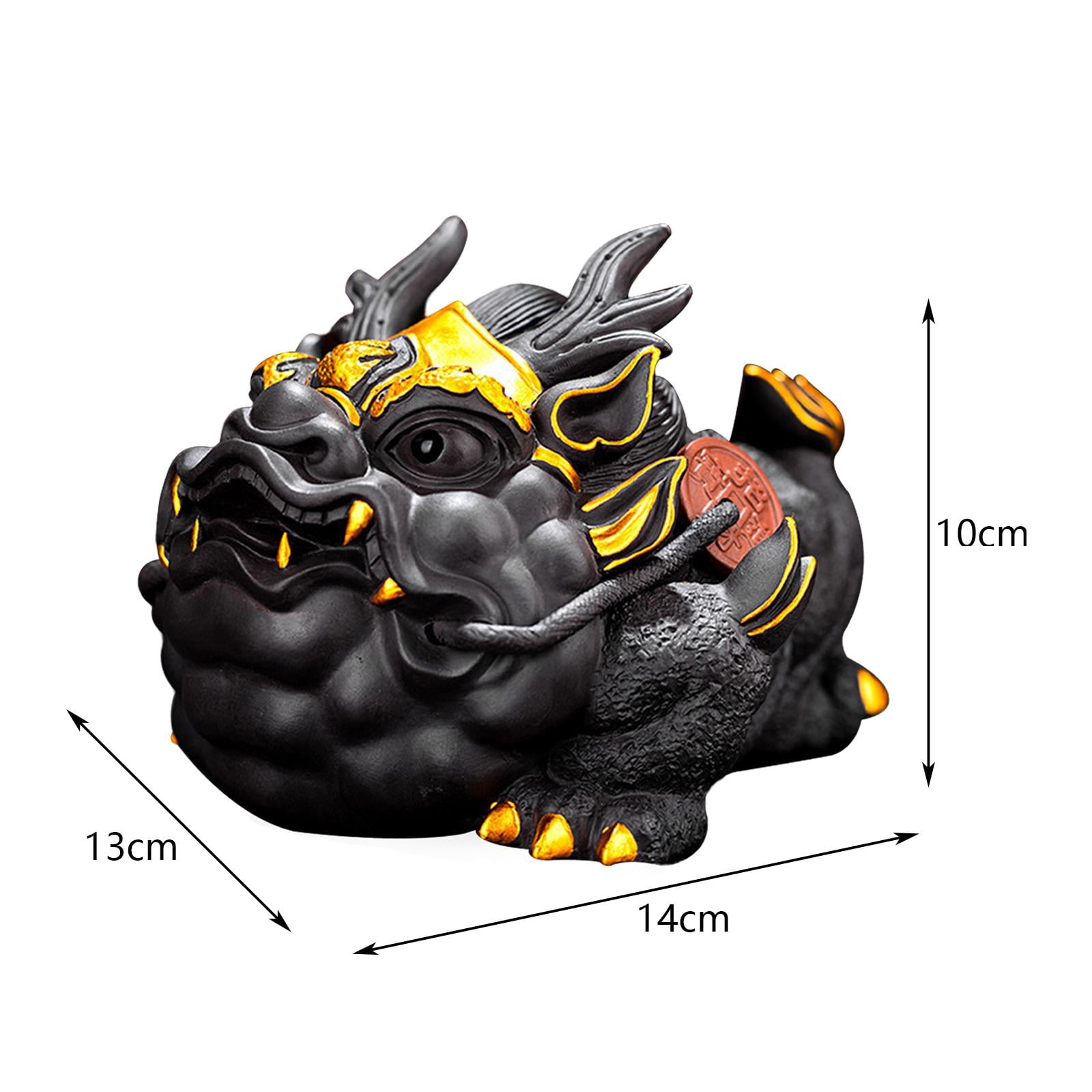 Tea Pet Sculpture Statue Animal Sculpture Collectible Modern Figurine for Tea House Table Centerpiece Living Room Decor gold and black